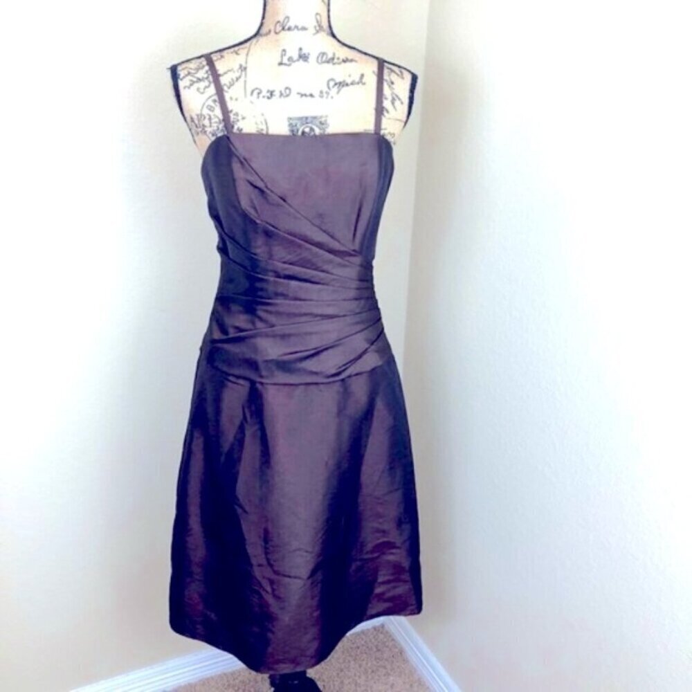 Da Vinci Espresso Brown Strapless Dress NWT 10